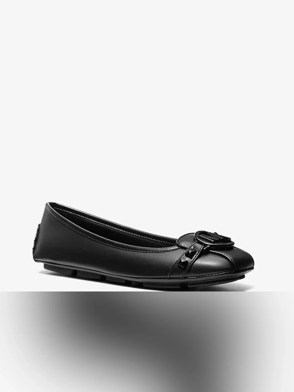 Michael Kors Black Leather MK Logo Ballet Flat